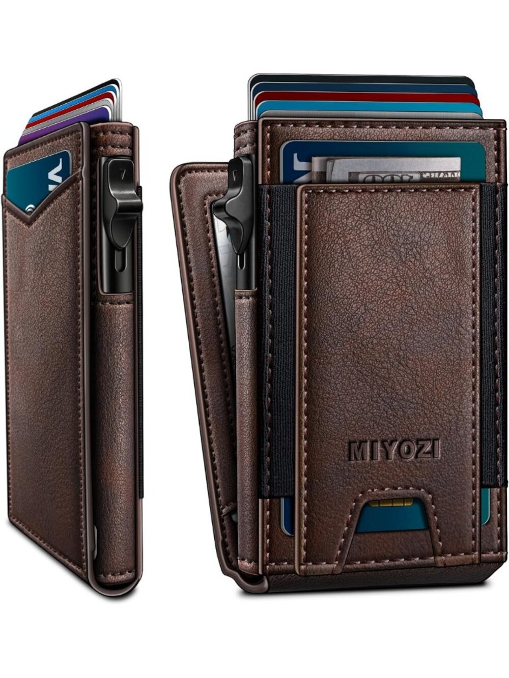 Slim RFID Blocking Wallet for Men - Minimalist Bifold Card Holder, ID Window